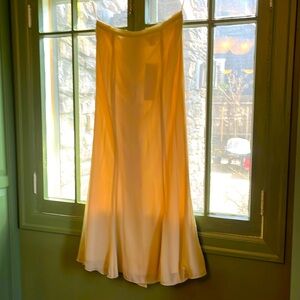 Full Length Raw Silk Skirt with Bottom Flare